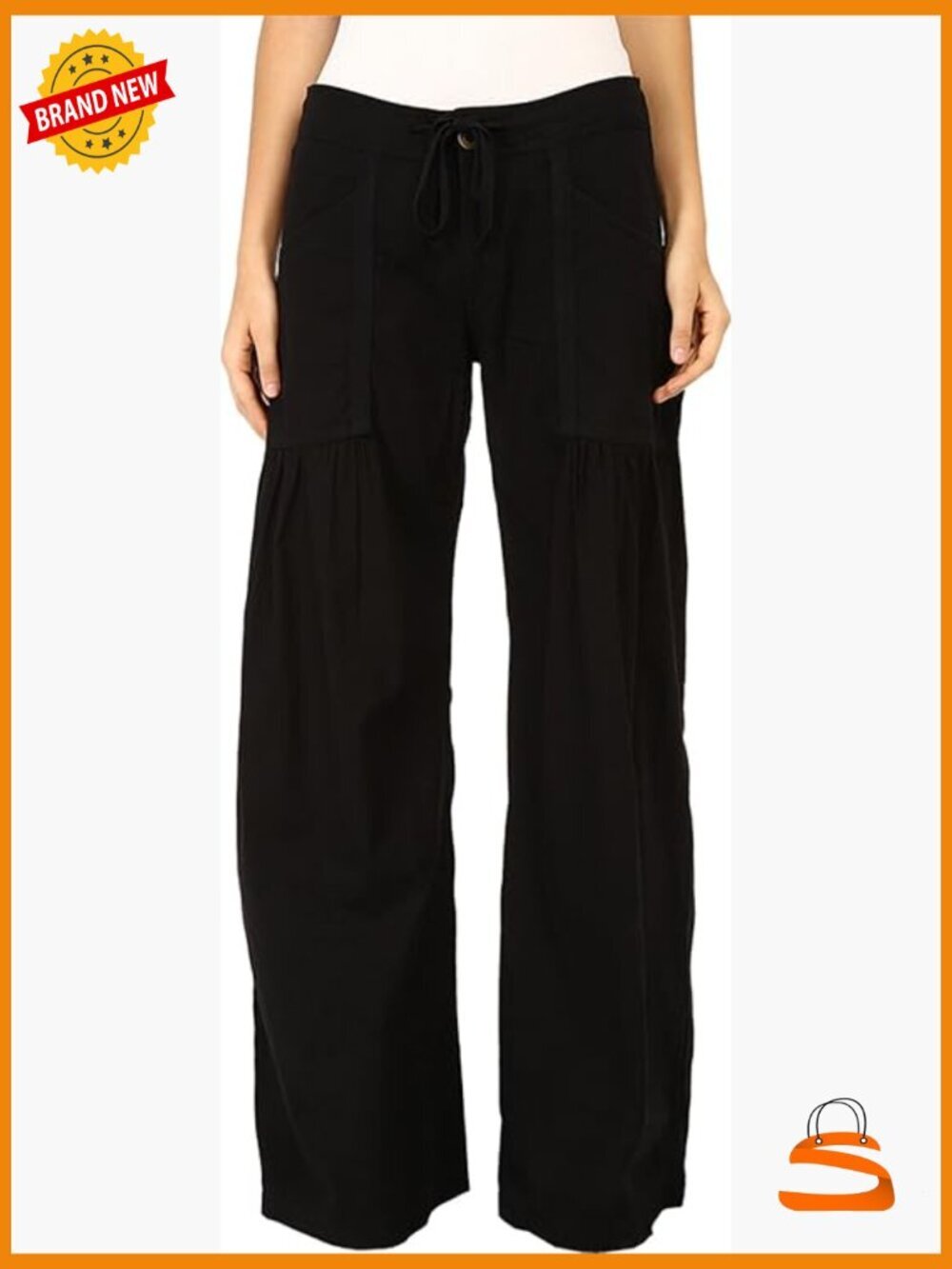 Wide Leg Stretch Poplin Pants High Rise Palazzo